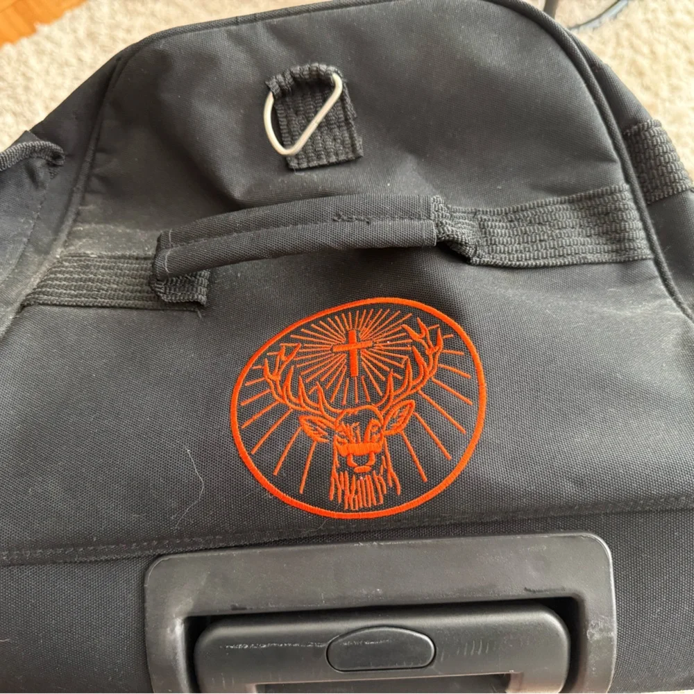 Jagermeister Jager Rolling Suitcase Duffle Black & Orange Duffel Bag